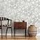 RoomMates RMK12235PL Nikki Chu White and Black Amhara Peel and Stick Wallpaper Roll WhiteBlack