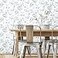 RoomMates RMK12273PL Dancing Leaves Peel and Stick Wallpaper Blue White