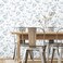 RoomMates RMK12273PL Dancing Leaves Peel and Stick Wallpaper Blue White