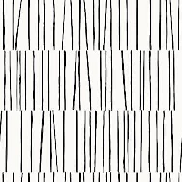 Tempaper x Bobby Berk White Black Shift Removable Peel and Stick Wallpaper 205 in X 165 ft Made in The USA
