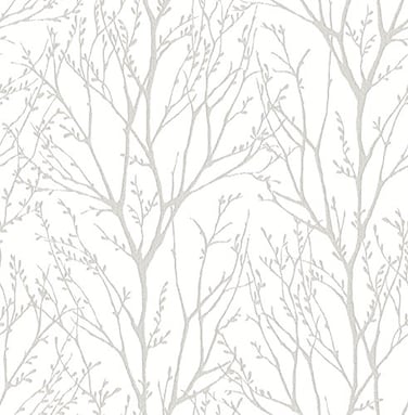 NuWallpaper Treetops Peel and Stick Wallpaper White and OffWhite Removable Wallpaper 205 in x 18 ft