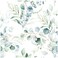 HAOKHOME Peel and Stick Wallpaper Boho GreenWhite Eucalyptus Leaf Floral Wall Mural Home Nursery Decor Renter Friendly Wallpaper 173in x 787in