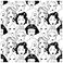 HAOKHOME Modern Peel and Stick Wallpaper Cool Ladies BlackWhiteRed Lips Removable Vinyl Self Adhesive Contactpaper 177in x 98ft