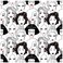 HAOKHOME Modern Peel and Stick Wallpaper Cool Ladies BlackWhiteRed Lips Removable Vinyl Self Adhesive Contactpaper 177in x 98ft