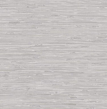 NuWallpaper NUS3340 Tibetan Faux Grasscloth Silver Peel Stick Wallpaper Metallic
