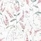 RoomMates RMK11452WP Pink Floral Sprig Peel and Stick Wallpaper Pink