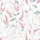 RoomMates RMK11452WP Pink Floral Sprig Peel and Stick Wallpaper Pink