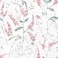 RoomMates RMK11452WP Pink Floral Sprig Peel and Stick Wallpaper Pink