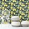 RoomMates RMK11657WP Lemon Zest Yellow and Navy Peel and Stick Wallpaper Roll