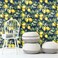 RoomMates RMK11657WP Lemon Zest Yellow and Navy Peel and Stick Wallpaper Roll