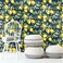 RoomMates RMK11657WP Lemon Zest Yellow and Navy Peel and Stick Wallpaper Roll