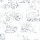 York Wallcoverings KS2350 Construction Blueprint WaterActivated Removable Wallpaper Blue Spray with Water and Hang Ultra Easy