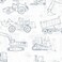 York Wallcoverings KS2350 Construction Blueprint WaterActivated Removable Wallpaper Blue Spray with Water and Hang Ultra Easy