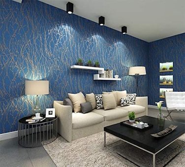 Q QIHANG Modern Minimalist Curve Striped Wallpaper Tree Patterns NonWoven Wallpaper Roll BlueGray Color NonPasted Wall Paper 053m 173 x 10m3285357 sqft
