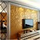 Q QIHANG QIHANG Modern Abstract Curve 3D Wallpaper Roll Mural Papel De Parede Flocking for Striped GoldYellow Color QhWallpaper 07m84m588