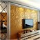 Q QIHANG QIHANG Modern Abstract Curve 3D Wallpaper Roll Mural Papel De Parede Flocking for Striped GoldYellow Color QhWallpaper 07m84m588