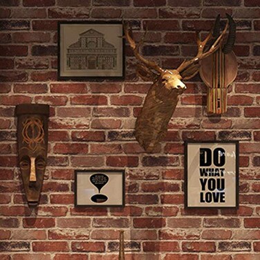 Okydoky Peel and Stick Wallpaper Rustic Red Brick Wallpaper for Home Decoration Kitchen Backsplash Vinyl Self Adhesive Wall Paper for House Workshop Office 173 x 393 C20410