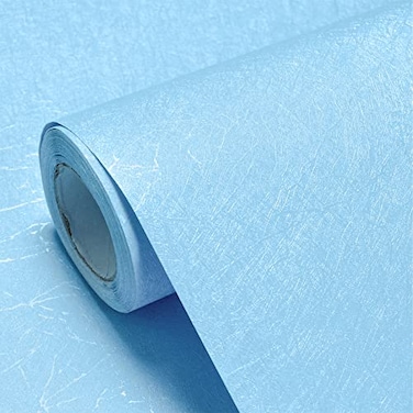 Cohoo Home Blue Peel and Stick Wallpaper Silk Solid Light Blue Contact Paper for Walls Embossed Textured SelfAdhesive Removable Wallpaper Bedroom Bathroom Waterproof Drawer Liner 157inW 197inL
