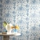 York Wallcoverings Ashford Toiles Old World Toile Prepasted Removable Wallpaper WhiteBlue
