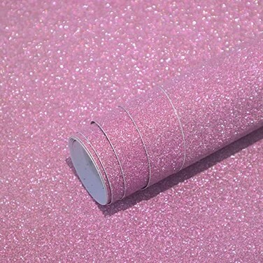 Kitico Glitter Pink Peel and Stick Wallpaper Self Adhesive DIY Decoration 177x787