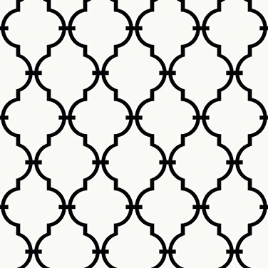 York Wallcoverings RoomMates PeekABoo Graphic Trellis Removable Wallpaper WhiteBlack