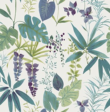 NuWallpaper NUS4006 Teal Maldives Peel Stick Wallpaper Green