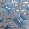 Q QIHANG QIHANG Silver Foil Mosaic Square Lattice Background Flicker Gold Leaf Wallpaper Modern RollHotel CeilingDecorative Wallpaper Roll SilverBlue Color 173 W x 328 L57 sqft