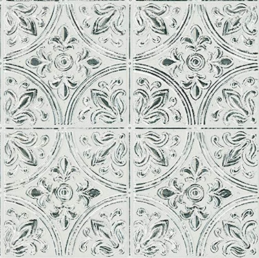 IN HOME InHome NH3149 Chelsea Antique White Peel Stick Tin Tiles Metallic
