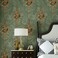 Blooming Wall Textured Vintage Damasks Floral Pattern Wallpaper Wallcoverings for Walls 57 Square ftRoll GreenFlower