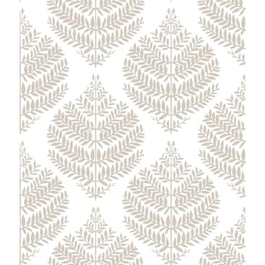 RoomMates RMK11512WP Hygge Fern Damask Taupe Peel and Stick Wallpaper Roll