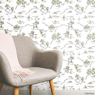 RoomMates Disney Winnie The Pooh 100 Acre Wood Map Peel Stick Wallpaper RMK12440RL