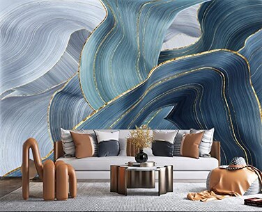 Eierme Gilding Marble Blue wall Mural Wallpaper for Bedroom 137 x 100Not Peel and Stick