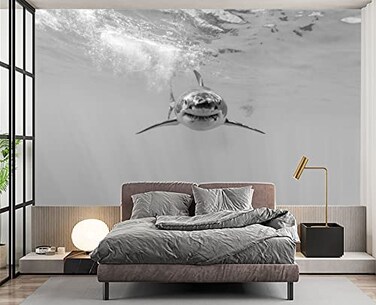 Eierme Shark wall Mural Wallpaper for Bedroom 178 x 117Not Peel and Stick