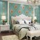Q QIHANG Selfadhesive Nonwoven Wallpaper Simple European Style 3D Embossed Damask AB Version Wallpaper Living Room Bedroom Bedside TV Background Wall 2087Wx23622L Peel And Stick Sapphire blue A