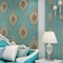 Q QIHANG Selfadhesive Nonwoven Wallpaper Simple European Style 3D Embossed Damask AB Version Wallpaper Living Room Bedroom Bedside TV Background Wall 2087Wx23622L Peel And Stick Sapphire blue A
