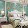 Q QIHANG Selfadhesive Nonwoven Wallpaper Simple European Style 3D Embossed Damask AB Version Wallpaper Living Room Bedroom Bedside TV Background Wall 2087Wx23622L Peel And Stick Sapphire blue A