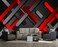 Eierme Red Black Metal 3D wall Mural Wallpaper for Bedroom 137 x 100Not Peel and Stick