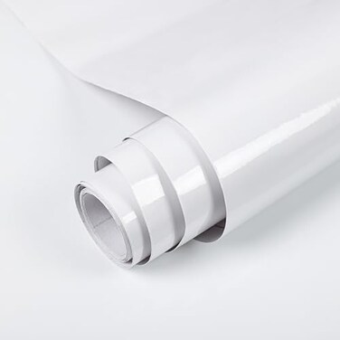 TANONE Glossy White Contact Paper for Countertops 177 X 196 White Peel and Stick Wallpaper for Cabinets Self Adhesive Removable Waterproof Vinyl Wrap for Desktop Dresser Table