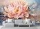Wmjurel Pink Peony Background Oil Painting Floral Texture Mural Modern Wallpaper Large Wall Background PaintingNonselfAdhesive