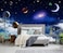 TUNDJ Galaxy Planet Wallpaper Blue Sky Stars Moon Ceiling Wall Mural for Living Room BedroomNot Peel and Stick