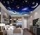 TUNDJ Galaxy Planet Wallpaper Blue Sky Stars Moon Ceiling Wall Mural for Living Room BedroomNot Peel and Stick