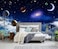 TUNDJ Galaxy Planet Wallpaper Blue Sky Stars Moon Ceiling Wall Mural for Living Room BedroomNot Peel and Stick