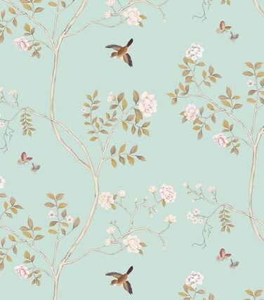 Hopepak Peel Stick Blue Floral Wallpaper SelfAdhesive Removable Cute for Bedroom Bathroom Nursery 161x787