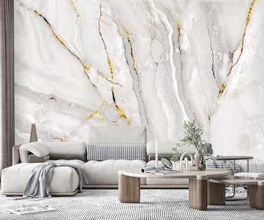 YQWDMX Gold Marble Fabric Wallpaper Abstract Texture Mural Living Room 180 x 115 Not Peel and Stick