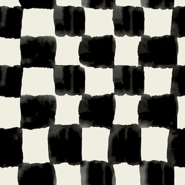 Mr. Kate Mr Kate RoomMates Tess Watercolor Soft Black Checker Peel and Stick Wallpaper Vinyl 205in x 18ft