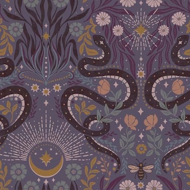 RoomMates Mystic Serpent Plum Peel and Stick Wallpaper RMWS1256 Pack of 1