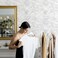 Ismoon Large Floral Peel and Stick Wallpaper Boho WhiteGrey Contact Paper 173inx327ft Removable Self Adhesive Bedroom Cabinet Mural Wall Decor Vinyl Roll