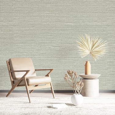 SimonSiff SimonSiff Textured Grasscloth Peel and Stick Wallpaper 177x197 Neutral Faux Grassweave Wallpaper Waterproof Self Adhesive Removable Wallpaper Mural for Home Decor Bedroom Kitchen Cabinet