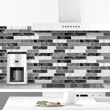 WENMER Kitchen Peel and Stick Backsplash Wallpaper Waterproof Bathroom Wall Paper Self Adhesive Removable Wallpaper for Kitchen Backsplash Tile Contact Paper for Countertop 177x 236