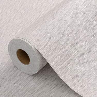 HyunHome Grasscloth Peel and Stick Wallpaper 208x394 Gray Thick Fabric Textured Linen Classic Faux Grassweave Neutral Removable Wallpaper Vinyl Film Roll for Home Use